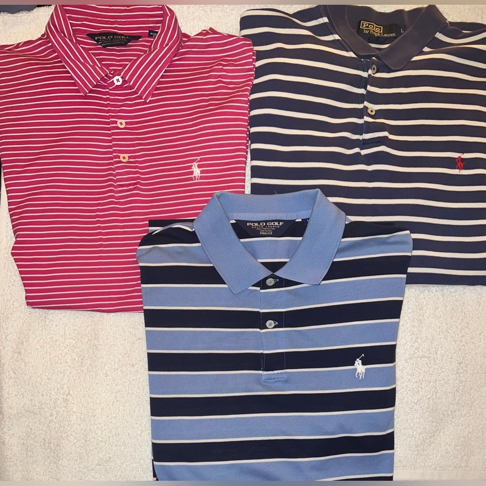 Three Polo by Ralph Lauren Short Sleeve Shirts Men's Size Large